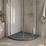Aquarius Quadrant Shower Tray Aquarius Urbano Quadrant 45mm Stone Resin Shower Tray in Slate Grey