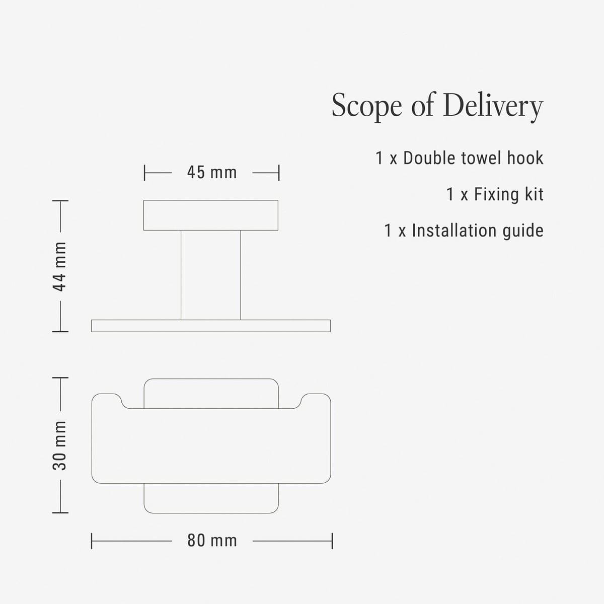 Villeroy & Boch Robe Hook Villeroy & Boch Elements - Striking Double Towel Hook