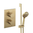 UK Bathroom Store Concealed Shower Set Brushed Brass Crosswater Crossbox Shower Set 2 - 1 Outlet with Slide Rail Kit