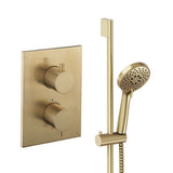 UK Bathroom Store Concealed Shower Set Brushed Brass Crosswater Crossbox Shower Set 2 - 1 Outlet with Slide Rail Kit