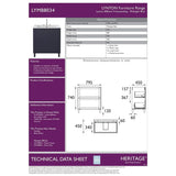 Heritage Floor Standing Vanity Unit Heritage Lynton 800mm Floor Standing Unit with Basin