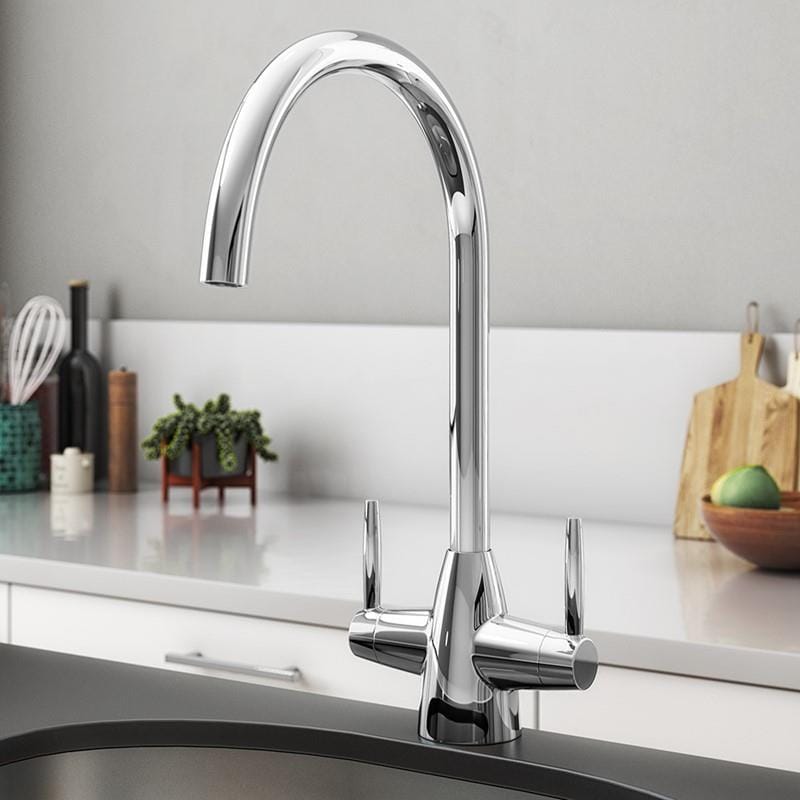Aquarius Kitchen Tap Chrome Aquarius TrueCook - Series 15 - Two Handle - Kitchen Mixer Tap