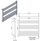 Vogue Ladder Rail Vogue Pearl Straight Ladder Towel Rail in Polished Stainless Steel