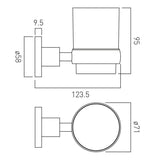 VADO Toothbrush Holder Vado Elements Frosted Glass Tumbler And Holder in Chrome