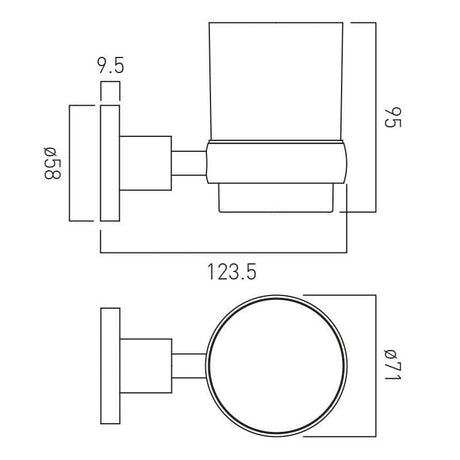 VADO Toothbrush Holder Vado Elements Frosted Glass Tumbler And Holder in Chrome