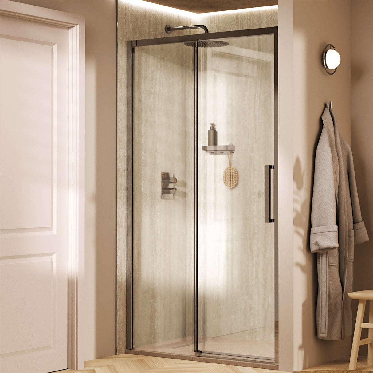 Crosswater Sliding Shower Door Chrome / 2000 x 1200 Crosswater Asura 8mm Sliding Shower Door