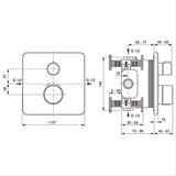 Ideal Standard Concealed Shower Valve Ideal Standard Ceratherm C25 Single Outlet Square Concealed Valve Trim-set in Chrome