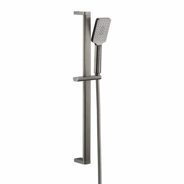 JTP Shower Riser Rail Brushed Black JTP HIX Shower Slide Rail with Handset and Hose