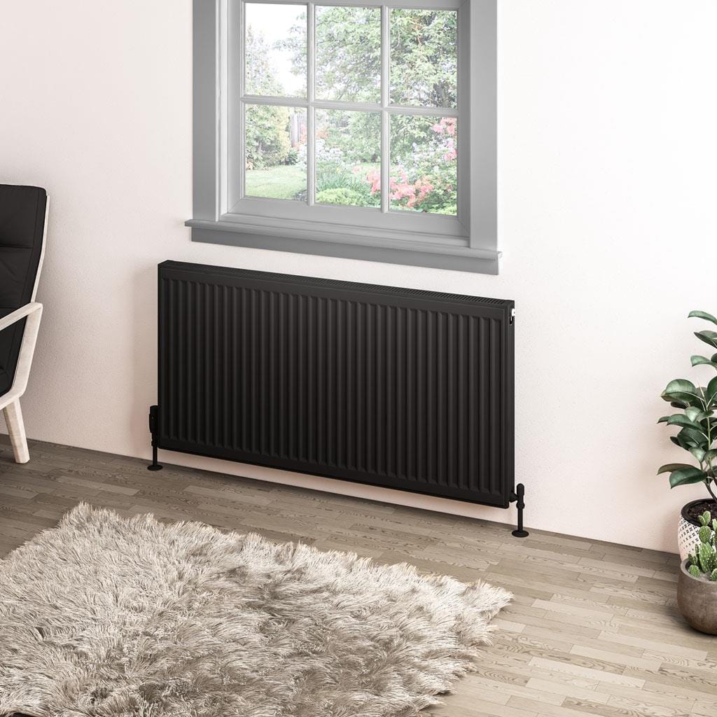 Aquarius Type 11 600 x 1200mm Aquarius Type 11 Compact Panel Radiator In Matt Black