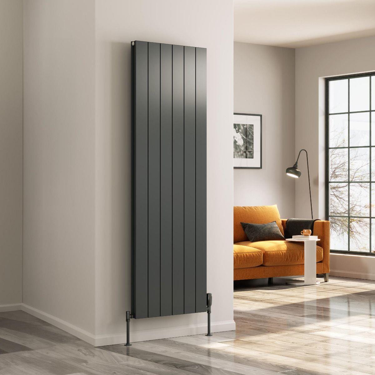 Reina Panel Radiator 1800 x 565mm / Anthracite Reina Casina Vertical Aluminium Double Panel Radiator