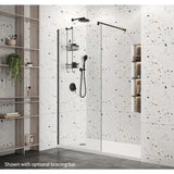 Aquarius Bathrooms Wetroom Panel Matt Black / 1065 x 2000mm Aquarius Coniston Wetroom 8mm Panel with Fittings