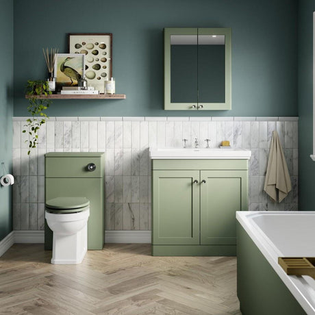 Aquarius Bathrooms Floor Standing Vanity Unit Green / 3 Aquarius Leighton 800mm Floor Standing Two Door Vanity Unit with Basin