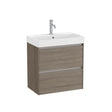 Roca Wall Mounted Vanity Unit Dark Elm Roca Ona 600mm Compact Wall Mounted Two Drawer Vanity Unit with Basin