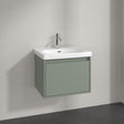 Villeroy & Boch Wall Mounted Vanity Unit Soft Green Villeroy & Boch Skyla Wall Mounted 600mm One Drawer Vanity Unit with Basin