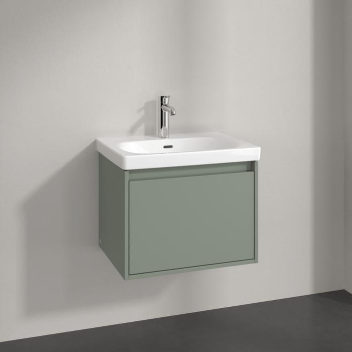 Villeroy & Boch Wall Mounted Vanity Unit Soft Green Villeroy & Boch Skyla Wall Mounted 600mm One Drawer Vanity Unit with Basin