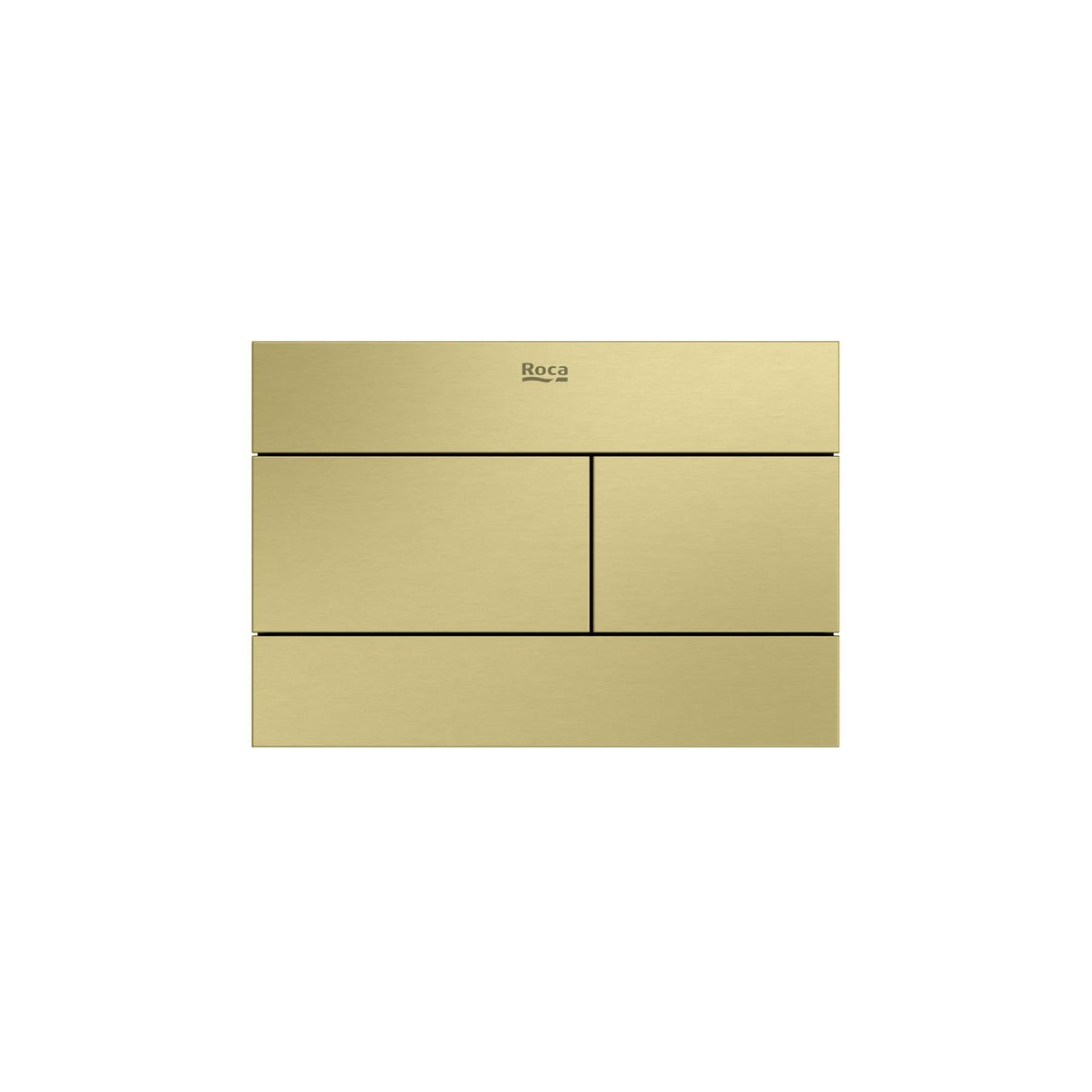 Roca Flush Plate Brushed Brass Roca Duplo-S Flush Plate with Square Buttons