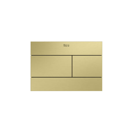 Roca Flush Plate Brushed Brass Roca Duplo-S Flush Plate with Square Buttons