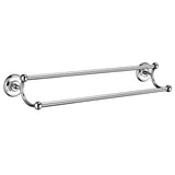 Smedbo Towel Rails and Rings Chrome Smedbo Villa Traditional Double Towel Rail