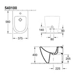Villeroy and Boch Back To Wall Toilet Villeroy & Boch Subway 2.0 Compact Back to Wall Toilet with Direct Flush and Soft Close Seat