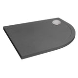 Aquarius Quadrant Shower Tray 900x760mm / Right Hand Aquarius Urbano Offset Quadrant 45mm Stone Resin Shower Tray in Slate Grey