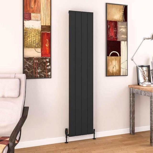 Eastbrook Panel Radiator 1800 x 375 / Electric Only Eastbrook Charlton Vertical Aluminium Designer Radiator in Matt Black