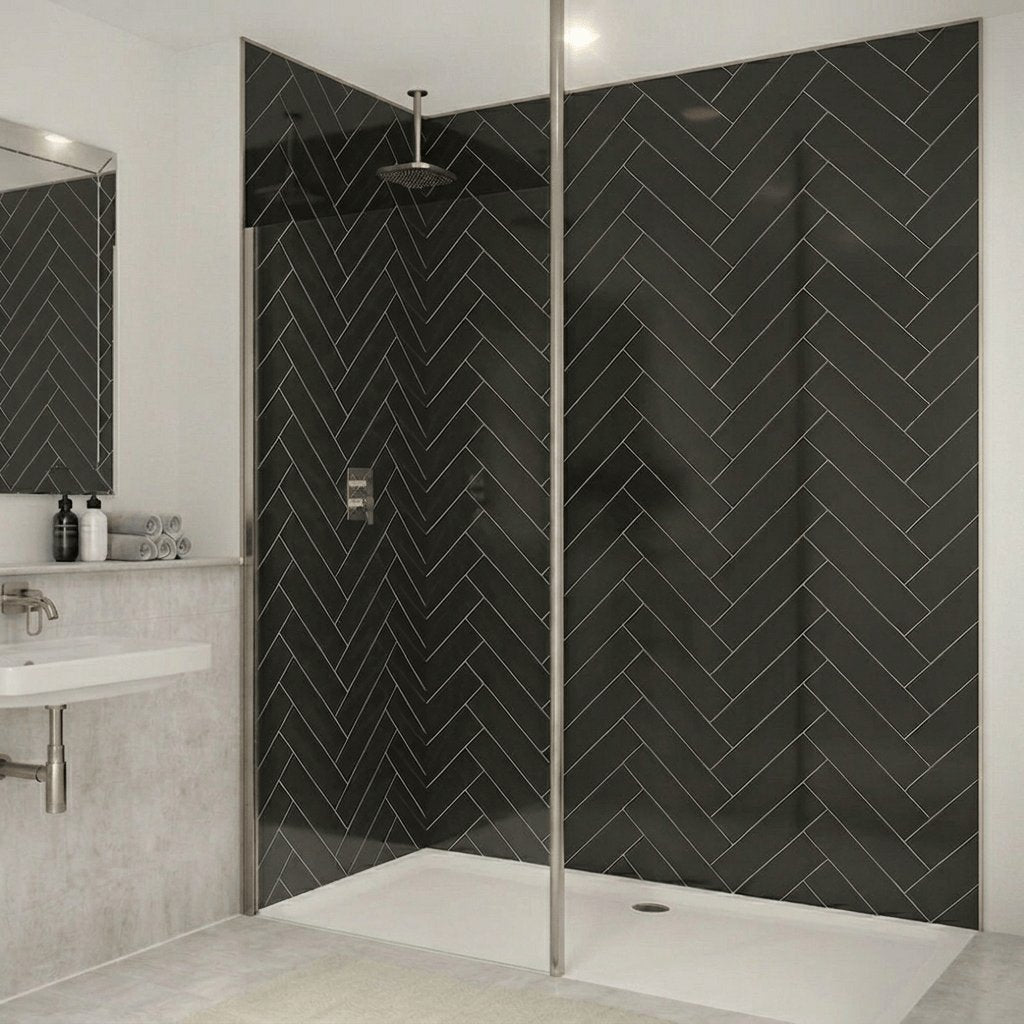 Merlyn Wetroom Accessory Brushed Nickel Merlyn Vertical Ceiling Post 3000mm for 8mm Wet Room Panels