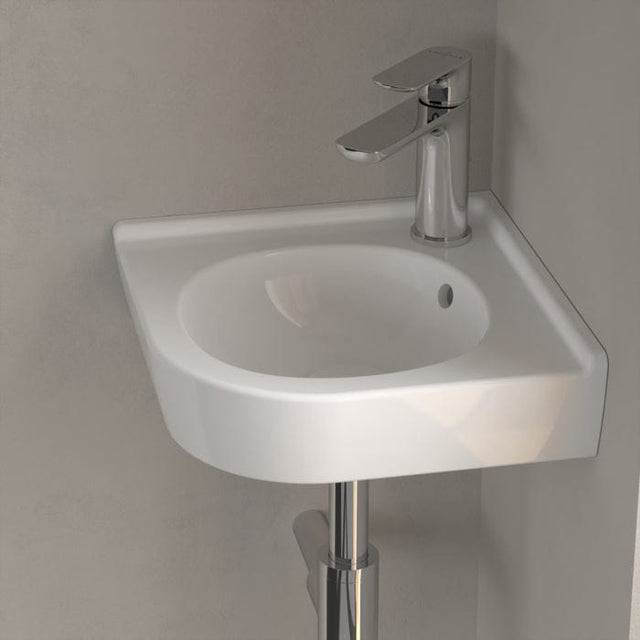 Villeroy & Boch Cloakroom Basin Villeroy & Boch O.novo 400mm Corner Cloakroom Basin in White Alpin