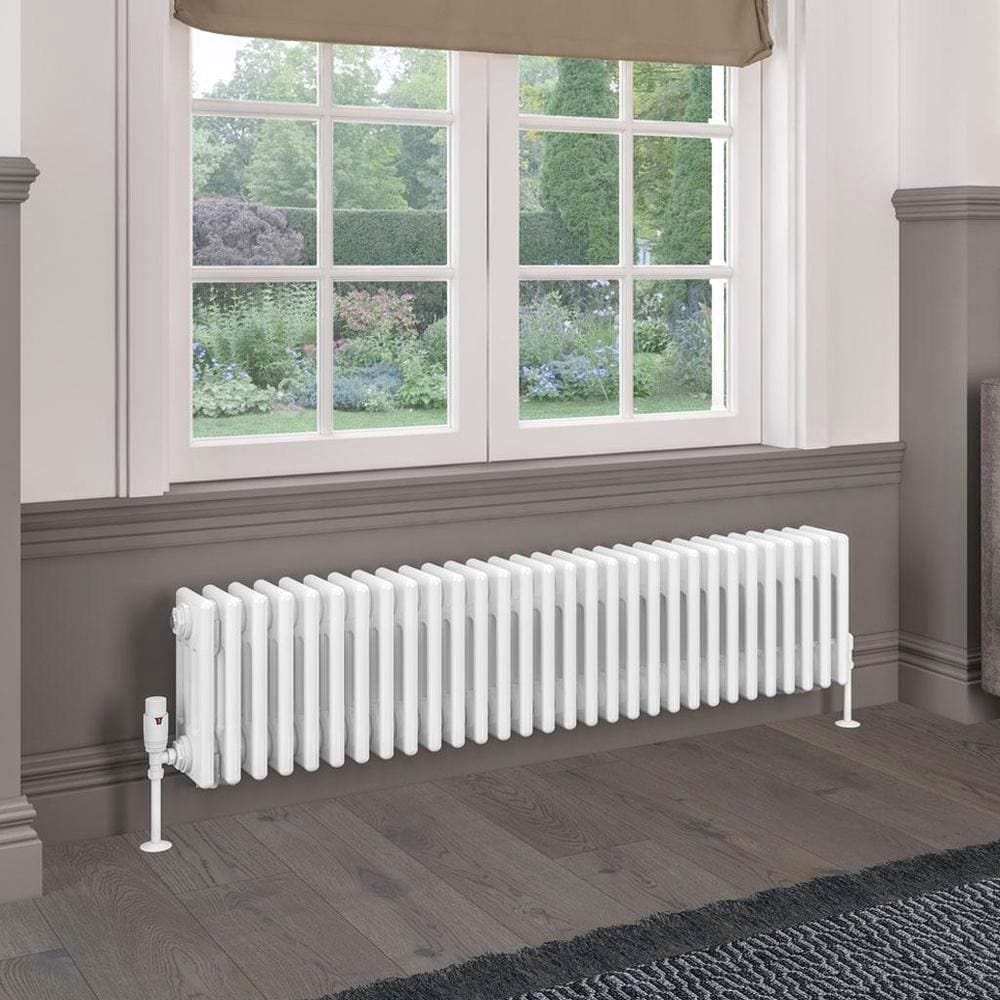 Eastbrook 300 x 1373 / Dual Fuel Eastbrook Rivassa Traditional 4 Column Radiator in Gloss White