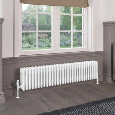 Eastbrook 300 x 1373 / Dual Fuel Eastbrook Rivassa Traditional 4 Column Radiator in Gloss White