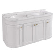 Eastbrook Wall Mounted Vanity Unit Matt White / White Polymarble Eastbrook Hardwick Traditional 1200mm Wall Hung Vanity Unit with Double Basin