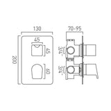 Vado Concealed Shower Valve Vado DX Photon 3 Outlet, 2 Handle Vertical Concealed Thermostatic Shower Valve in Chrome
