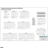 Eastbrook Panel Radiator Eastbrook Guardia Straight Horizontal Aluminium in Matt Anthracite