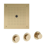 UK Bathroom Store Concealed Shower Set Brushed Brass Crosswater Module Plus Push Shower Set 8 - 2 Outlet with Dual Outlet Recessed Shower Head