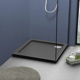 Aquarius Square Shower Tray Aquarius Urbano Square 45mm Stone Resin Shower Tray in Slate Grey