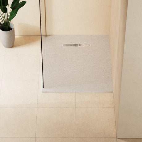 Crosswater Rectangle Shower Tray Matt White / 900 x 1100 Crosswater Vito Textured Rectangle Shower Tray with Waste