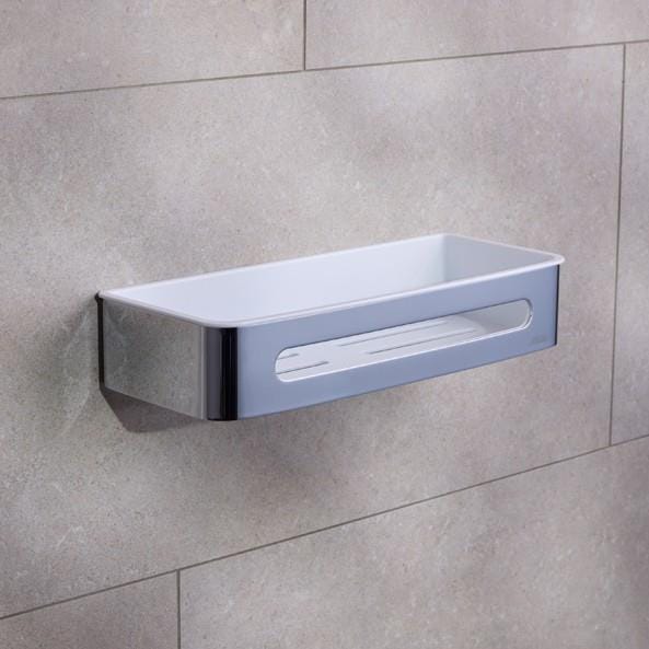 Miller Basket Chrome / White Miller Signature D Shaped Shower Basket with Removable Liner