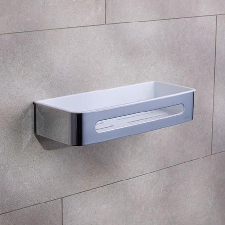 Miller Basket Chrome / White Miller Signature D Shaped Shower Basket with Removable Liner