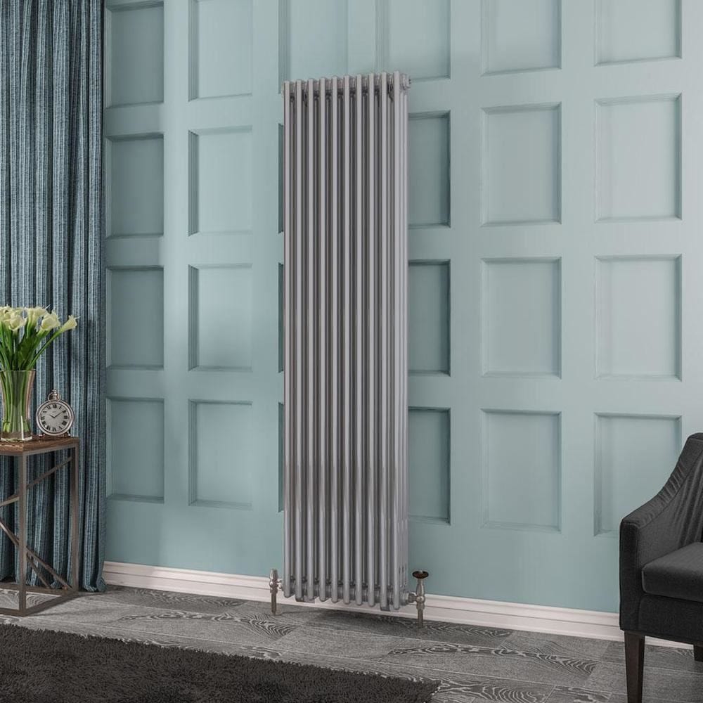 Eastbrook Column Radiator 1800 x 473 / Central Heating Eastbrook Rivassa Traditional 3 Column Radiator in Chrome Effect