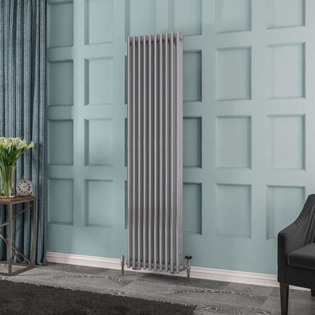 Eastbrook Column Radiator 1800 x 473 / Central Heating Eastbrook Rivassa Traditional 3 Column Radiator in Chrome Effect