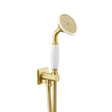 JTP Shower Handset Brushed Brass JTP Grosvenor Water Outlet and Holder with Traditional Shower Handset