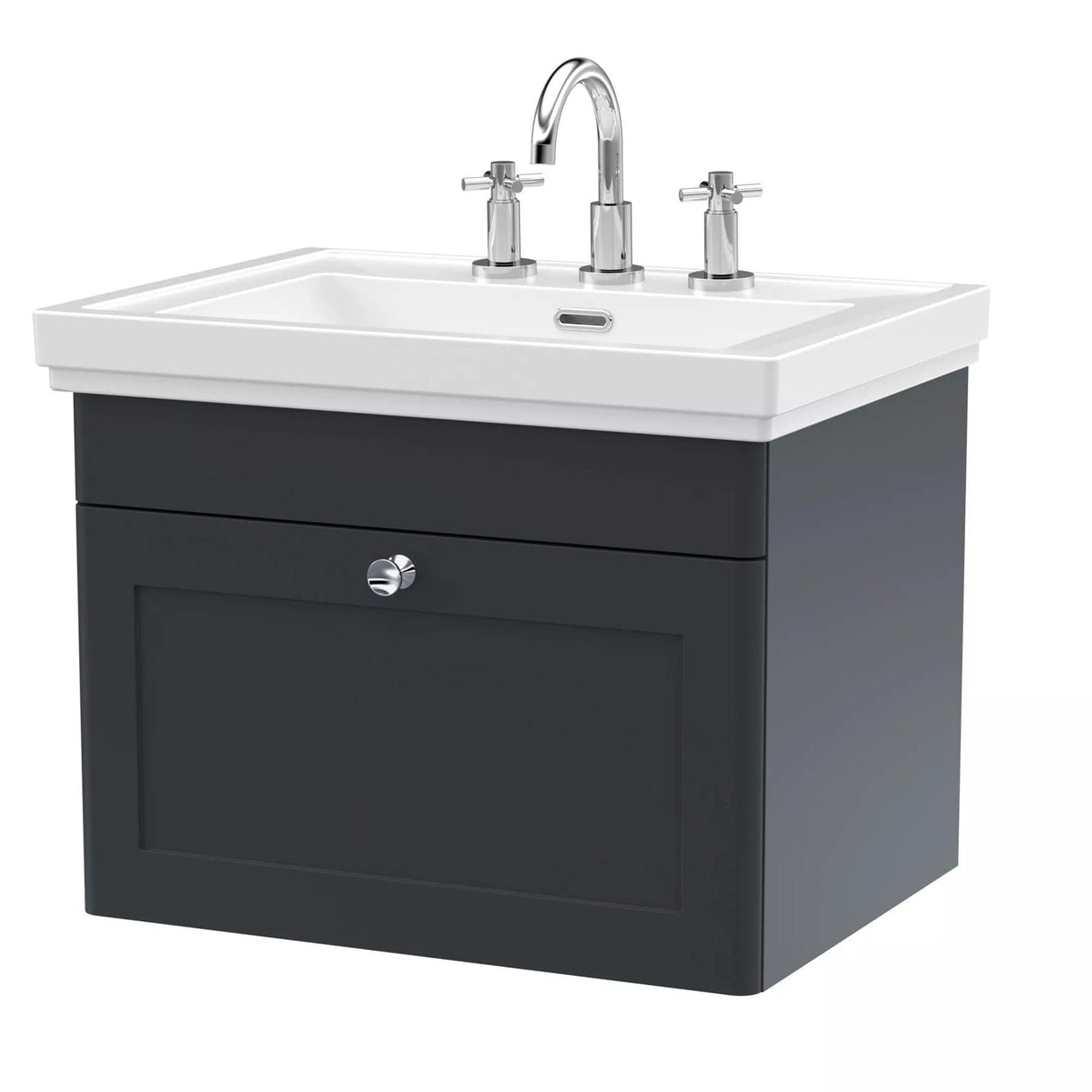 Aquarius Bathrooms Wall Mounted Vanity Unit Aquarius Leighton 800mm Wall Mounted  One Drawer Vanity Unit with Basin