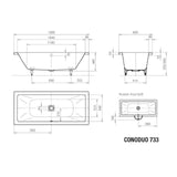Kaldewei Double Ended Bath Kaldewei Conoduo Double Ended Steel Bath with Leg Set