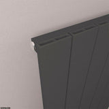 Eastbrook Panel Radiator Eastbrook Rosano Straight Horizontal Aluminium Radiator  in Matt Black