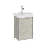 Roca Cloakroom Vanity Unit White Oak Roca Ona Compact 400mm Wall Mounted One Door Vanity Unit with Basin