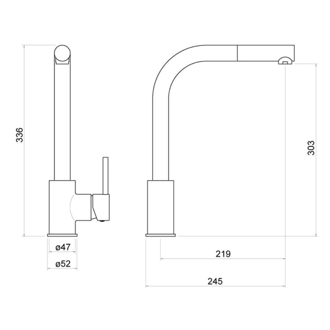 Aquarius Kitchen Tap Aquarius TrueCook - Series 4 - Pullout Single Lever Kitchen Mixer Tap