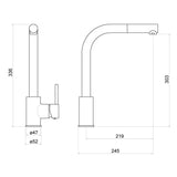 Aquarius Kitchen Tap Aquarius TrueCook - Series 4 - Pullout Single Lever Kitchen Mixer Tap