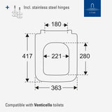 Villeroy & Boch Toilet Seat Villeroy & Boch Venticello Wrapover Soft Close, Quick Release Toilet Seat  in White Alpin
