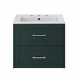 Heritage Wall Mounted Vanity Unit Classic Green Heritage Lynton 600mm Wall Hung Vanity Unit with Basin, Waste and Handle Bundle