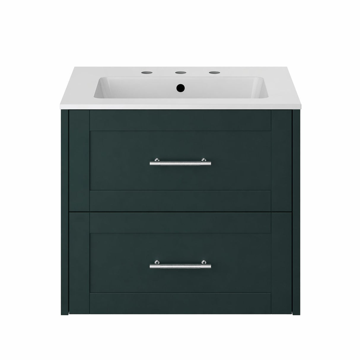 Heritage Wall Mounted Vanity Unit Classic Green Heritage Lynton 600mm Wall Hung Vanity Unit with Basin, Waste and Handle Bundle