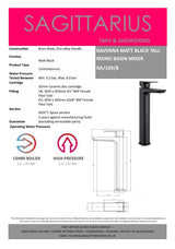 Sagittarius Tall Basin Tap Sagittarius Ravenna Tall Basin Mixer Tap with Sprung Waste